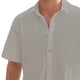 thumbnail image 4 of Ceisia Men's Relaxed Fit Linen-Like Turndown Collar Short Sleeve Casual Button-Down Shirts Gifts, 4 of 4