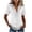*White, variant on ClodeEU Women's Collared V Neck Short Sleeve Fringe Hem Button Down Blouse,Slim Fitted Casual Shirt Top Army Green,Women's Plus L