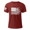 thumbnail image 3 of 4th of July T-Shirt Men American Flag T-Shirt Mens Patriotic Tshirt Mens American Flag Shirt Men Men Casual Round Neck Printing Pullover Fitness Sports Shorts Sleeves T Shirt Blouse, 3 of 4