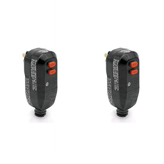 2X GFCI Replacement Plug Assembly 3-Prongs 15A 3-Wires with Ground Fault Circuit Interrupter RCD Protection US Plug