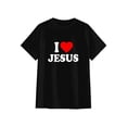 thumbnail image 2 of I Love Jesus I Heart Jesus Funny Jesus T-Shirt,OdeJous Funny Clothing Black L, 2 of 5