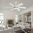thumbnail image 6 of LEDET 60 In. 6-Blades White Indoor Smart Ceiling Fan with Light Kit and Remote, 6 of 8