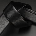 thumbnail image 3 of Fancifize Men's Leather Black Belt Automatic Ratchet Buckle Waistband Adujastable Belts for Casual Dress Long 47.24'', 3 of 5