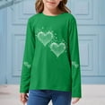 thumbnail image 4 of Cethrio Girls Long Sleeve Tops, Crew Neck Casual Printed Pullover Blouses for Girl Green Size 14, 4 of 5