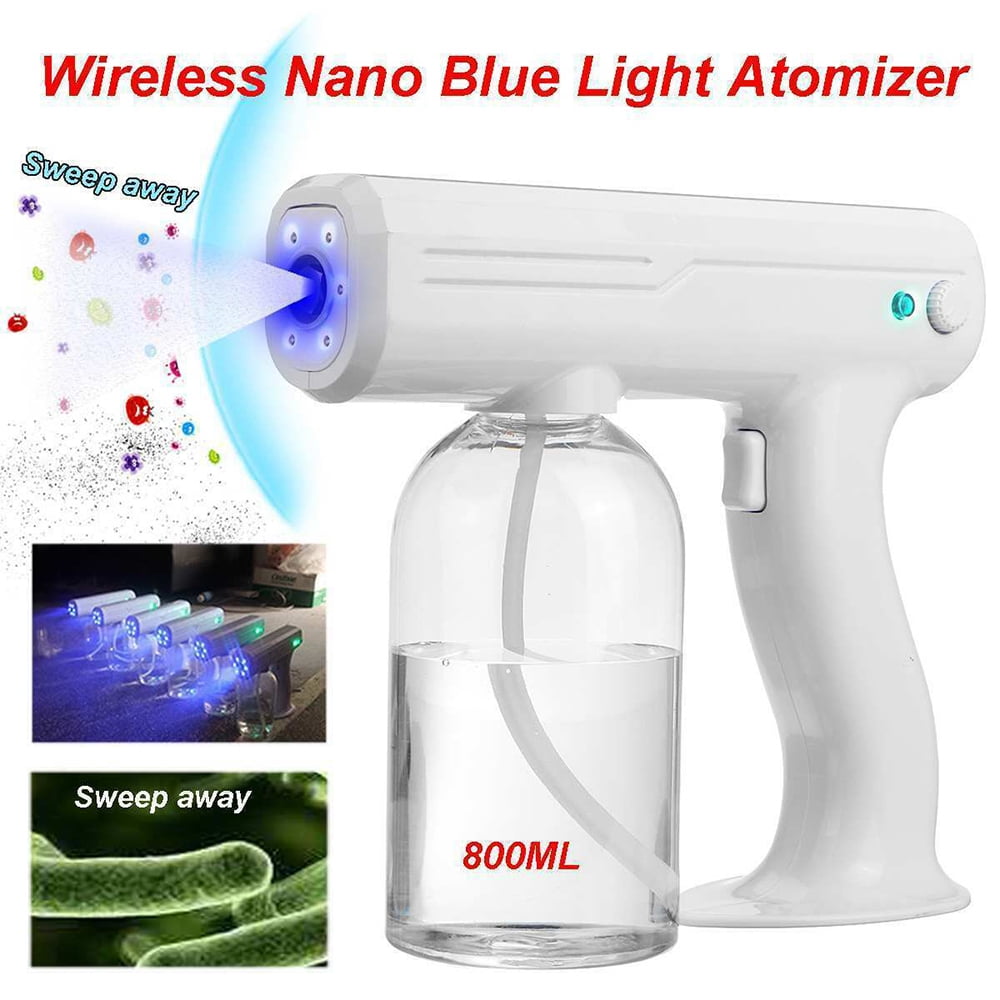 Steam Gun,Nano Spray Fogger Machine Handheld Portable Cordless Rechargeable Atomizer Cleaning Solutions with ULV Blue Light for Home,Room,Office,School,Garden,Car,Outdoor Indoor Plantings Pets 