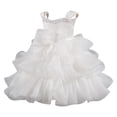 thumbnail image 2 of Amzcrzy Pageant Dresses for Girls Solid Color Square Neck Sleeveless Formal Dresses 3D Rose Floral Ruffled Princess Tiered Dress for Girls, Layered Ruffles A-line Mini Skirt 2-10 Years, 2 of 5