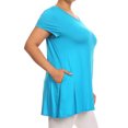 thumbnail image 3 of Women's Casual Solid Color Short Sleeve Tunic Top With Pockets, 3 of 5