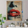 thumbnail image 4 of UXIEQU Lips Text Collage Canvas Wall Decor 15.75x11.81 Inches, 4 of 8