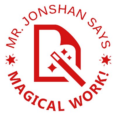 Printtoo Personalized Teachers Stamp Magical Work! Teachers Name Self-Inking Rubber Stamp Applause For School Classroom & Homework Supplies,Red - 30 x 30 mm