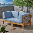 thumbnail image 4 of Brava Outdoor Modular Acacia Wood Loveseat with Cushions, 4 of 12