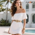 thumbnail image 2 of SUOSDEY Women Woven Wide Belt for Dress Fashion Rattan Braided Waist Belt Straw Raffia Boho Belt for Jeans, 2 of 6
