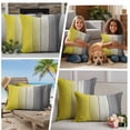 thumbnail image 4 of Yellow Gray Ombre Outdoor Pillow Covers 24x24 Set of 2, Waterproof Patio Throw Pillowcase Protectors, Vintage Country Wooden Square Decorative Pillow Shams Cushion Covers for Seat Bed Couch Sofa, 4 of 8
