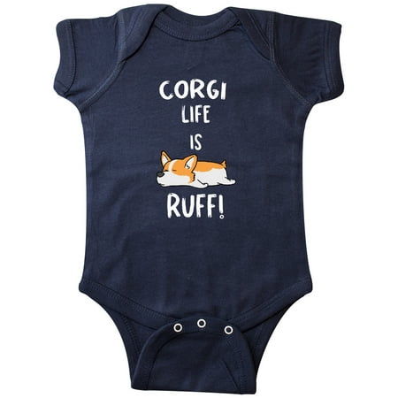 

Inktastic Corgi Life is Rough Gift Baby Boy or Baby Girl Bodysuit