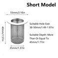 thumbnail image 2 of TOP-MAX 2PCS Stainless Steel Drain Pipe Filter Stainless Steel Kitchen Sink Drainage Strainer Bathroom Sink Drain Strainer (Short Model), 2 of 8