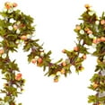 thumbnail image 3 of Artificial Roses Foliage Garland Artificial Rose Flower Vine Artificial Flower Vine Suspended Ceiling Decoration Artificial Roses Foliage Garland Hanging Guide Plastic Flower Vine, 3 of 5