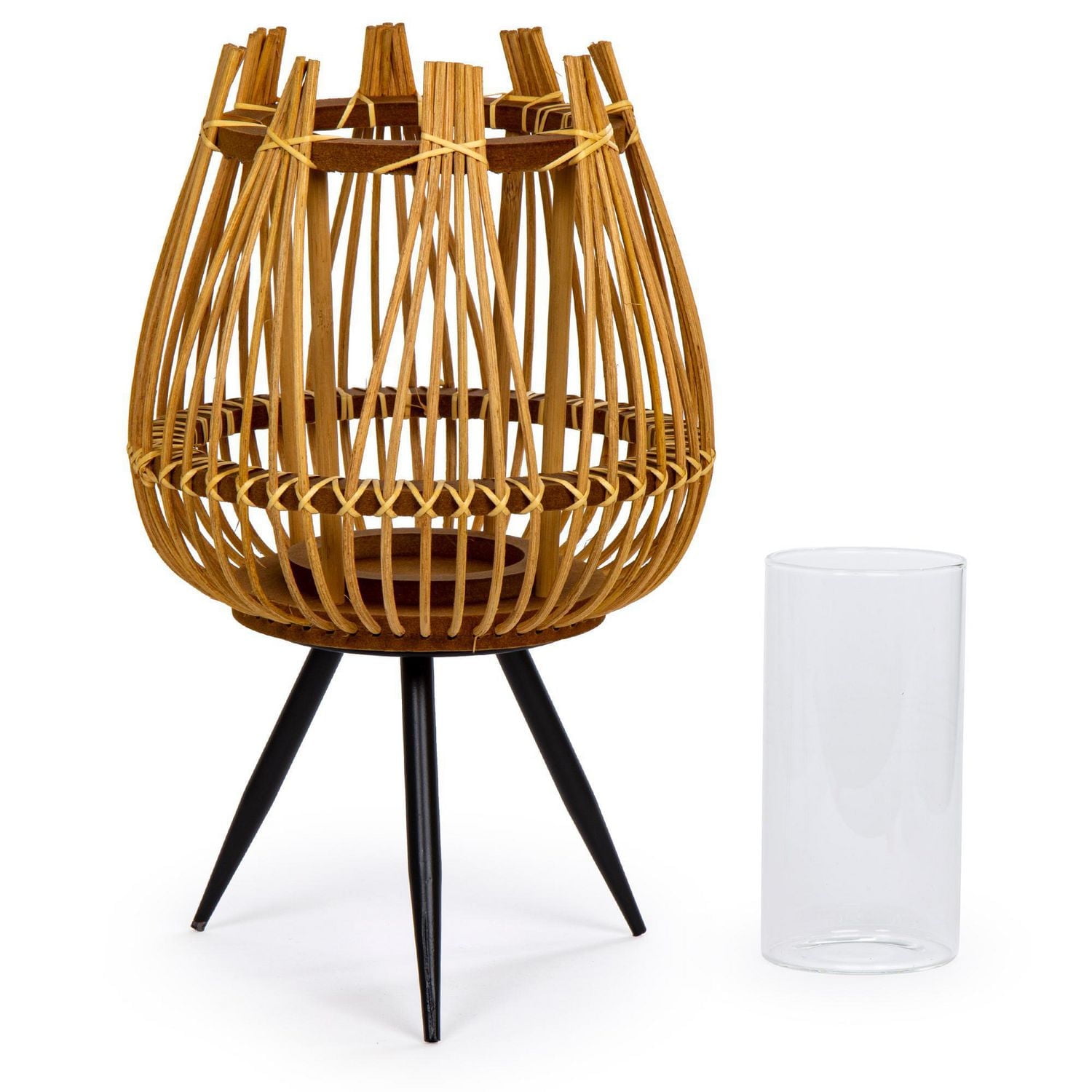 Truu Design Bougeoir décoratif en bambou avec pieds