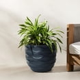 thumbnail image 2 of LuxenHome 17.4-Inch Round Waves MgO Planter, Black, 2 of 8