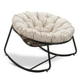 thumbnail image 4 of NAGA BAHNA Papasan Rocking Chair, Round Patio Wicker Rocker Chair with Padded Cushion, 4 of 8