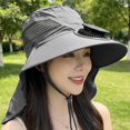thumbnail image 7 of Byfri Mosquito Net Sun Hat with Solar Fan Wide Brim Fishing Hat for Outdoor Camping Dark Gray 58-60cm, 7 of 7