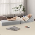 thumbnail image 1 of Costway Sofá Cama Convertible y Plegable 4 en 1 con Espuma de Alta Densidad Funda Desmontable y Lavable Gris, 1 of 10