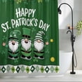 thumbnail image 2 of St. Patrick's Day Standard Shower Curtain Set, Waterproof Shower Curtains for Bathroom, Lucky Shamrock Gnomes Gold Coin Spring Green Washable Fabric Bath Curtain for Bathtub with Hooks 72x72 Inches, 2 of 9