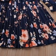 thumbnail image 4 of EnJoCho Girl's Casual Dress Summer Scoop Neck Long Sleeves Floral Flowy Print Plain Sundress Dress Little & Big Children Fashion Party Dresses 3-4 Years, 4 of 6