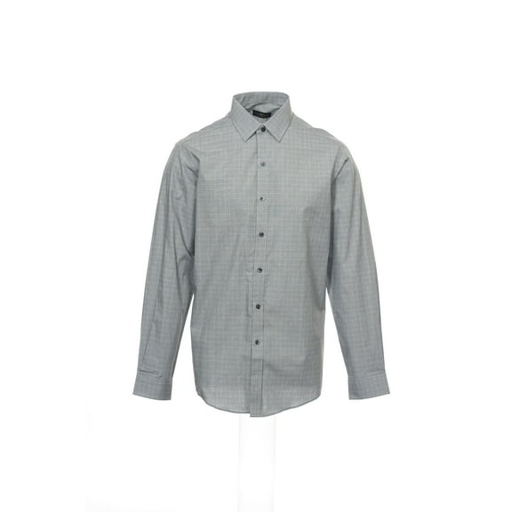 The Estate Dress Shirt by Club Room Gray Plaid Button Down Shirt Sport , Size 15.5-34_35