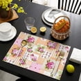 thumbnail image 3 of Pioneer Flower Floral Print Pattern Summer Placemats Table Placemats Set Of 6-Linen Kitchen Washable Placemats Table Mats 12x18 Inch Non-Slip Heat Resistant, 3 of 5