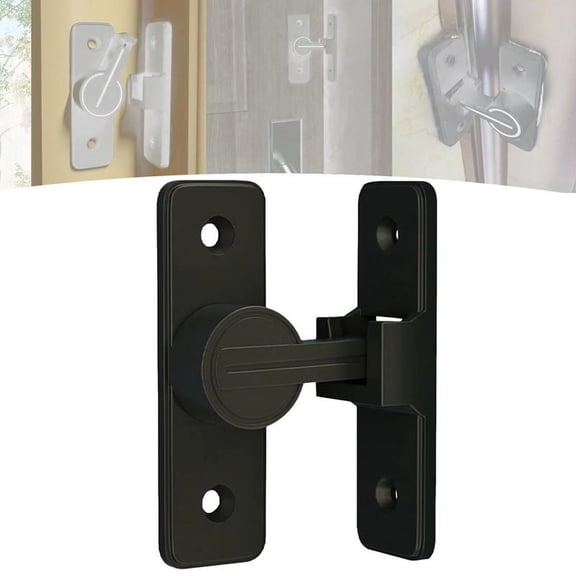 Latch for Door 90 Degree Heavy-Duty Security Anti-Burglary Reinforcement Lock Sliding Wear- Home