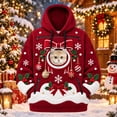 thumbnail image 2 of CAIVO Men Women Unisex Christmas Pet Pouch Hoodie Snowman Sweatshirt with Pocket for Dogs Cats With Zipper Pockets For Holiday Party Tops, 2 of 6