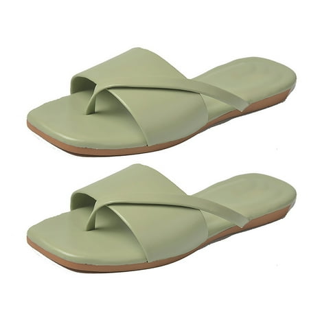 

huanledash Women Sandals Flat Open Toe Summer Soft Sole Anti-slip Slippers for Beach