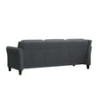 thumbnail image 6 of Hawthorne Collections Rolled Arm Contemporary Microfiber/Wood Sofa in Dark Gray, 6 of 12