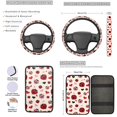 thumbnail image 3 of Yuyamidu Ladybug Car Seat Covers Full Set of 13 Heart Steering Wheel Cover Center Console Pad Seatbelt Pad Cup Holders Keychain Lipstick Holder Universal Auto Accessories, 3 of 6