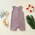 thumbnail image 5 of Kids Summer Girls Romper Solid Color Sleeveless Breathable Casual Onesie Jumpsuits With Pockets Outfits Purple Infant Boys Bodysuit 0-6M, 5 of 7