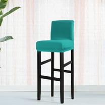 PiccoCasa Stretch Spandex Bar Stool Cover for Short Back Chair, Turquoise