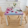 thumbnail image 3 of COMIO Square Fitted Tablecloth Butterfly Flowers Beautiful Spring Violet White, 3 of 7