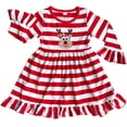 thumbnail image 7 of AnnLoren Girls Boutique Red Stripe Christmas Rudolf the Reindeer Swing Dress, 7 of 7