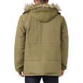thumbnail image 3 of Abrigo de invierno cálido INSPIRE CHIC para hombres, forrado de felpa, grueso, con capucha, chaqueta S en amarillo y verde, 3 of 6