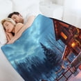 thumbnail image 6 of NIANHE Christmas Cabin blanket, comfortable and soft, warm casual blanket, printed design, winter sofa dormitory home decoration, must-have travel product. Size is 40x50 inches., 6 of 9