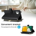 thumbnail image 5 of SaniMore for Samsung Galaxy A14 5G Buisness Case, Zipper Purse [Card Holders] Magnetic Clasp Kickstand Wrist/Crossbody Chain Lanyard PU Leather Wear-resistant Full Body Protective Wallet Shell, Black, 5 of 10