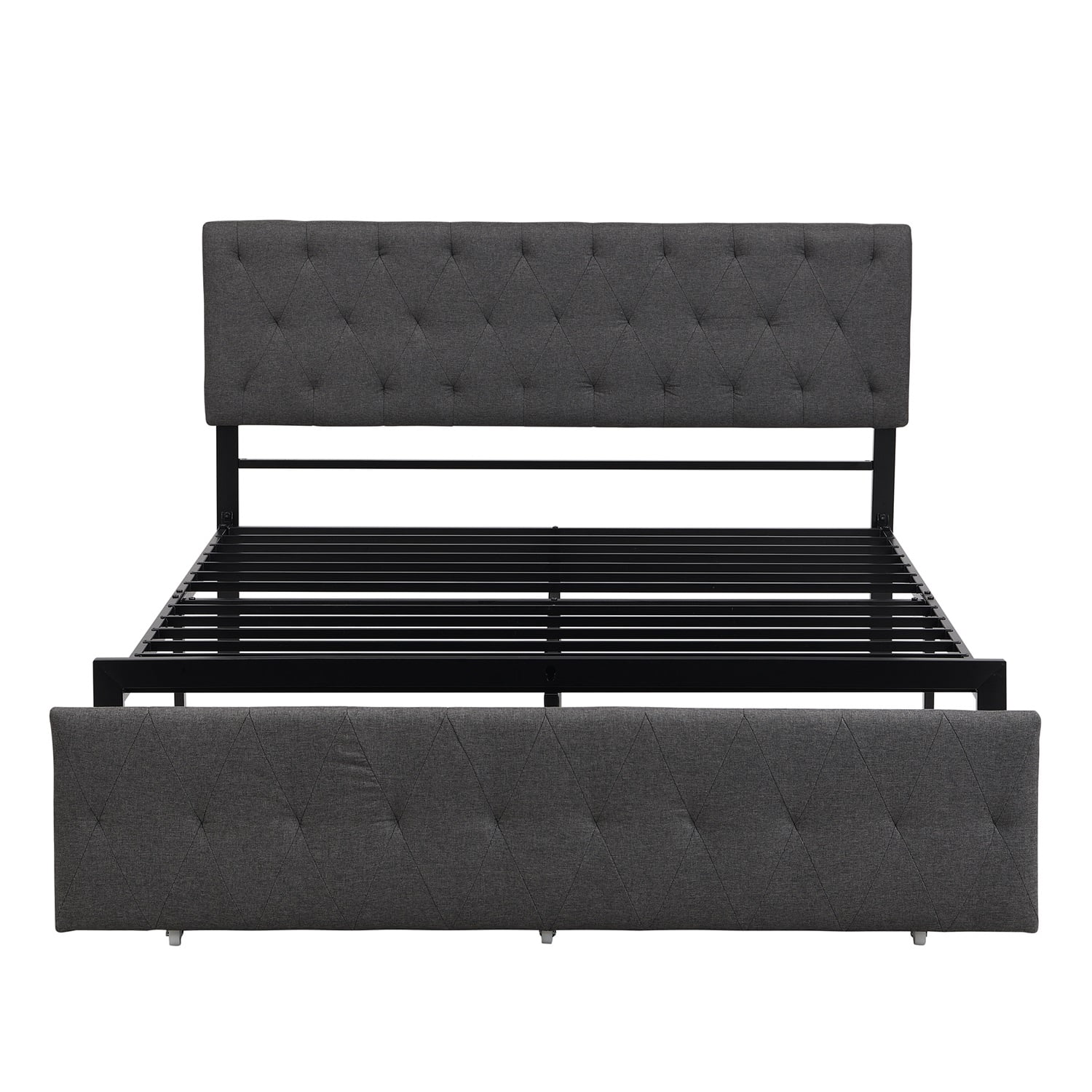 Kadyn Platform Queen Bed Frame with Headboard, Strong Metal Slats Support, No Box Spring Needed, Metal Platform Bed Frame for Bedroom, Gray&Queen Kadyn Platform Queen Bed Frame with Headboard, Strong Metal Slats Support, No Box Spring Needed, Metal Platform Bed Frame for Bedroom, Gray&Queen