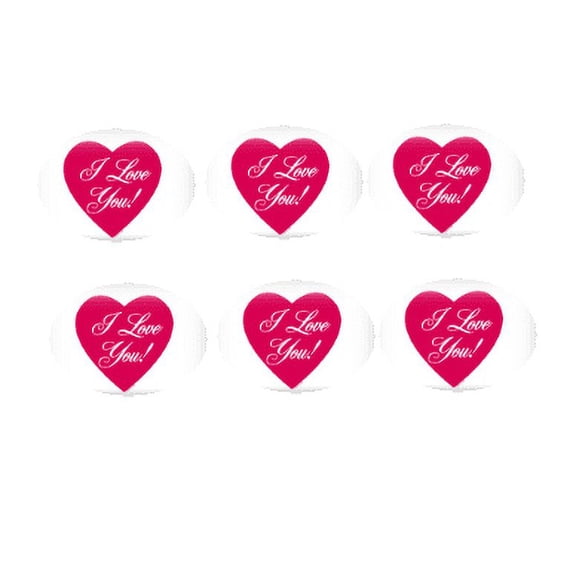 I Love You! Heart 12 - 2 inch Cupcake Edible Frosting Photos