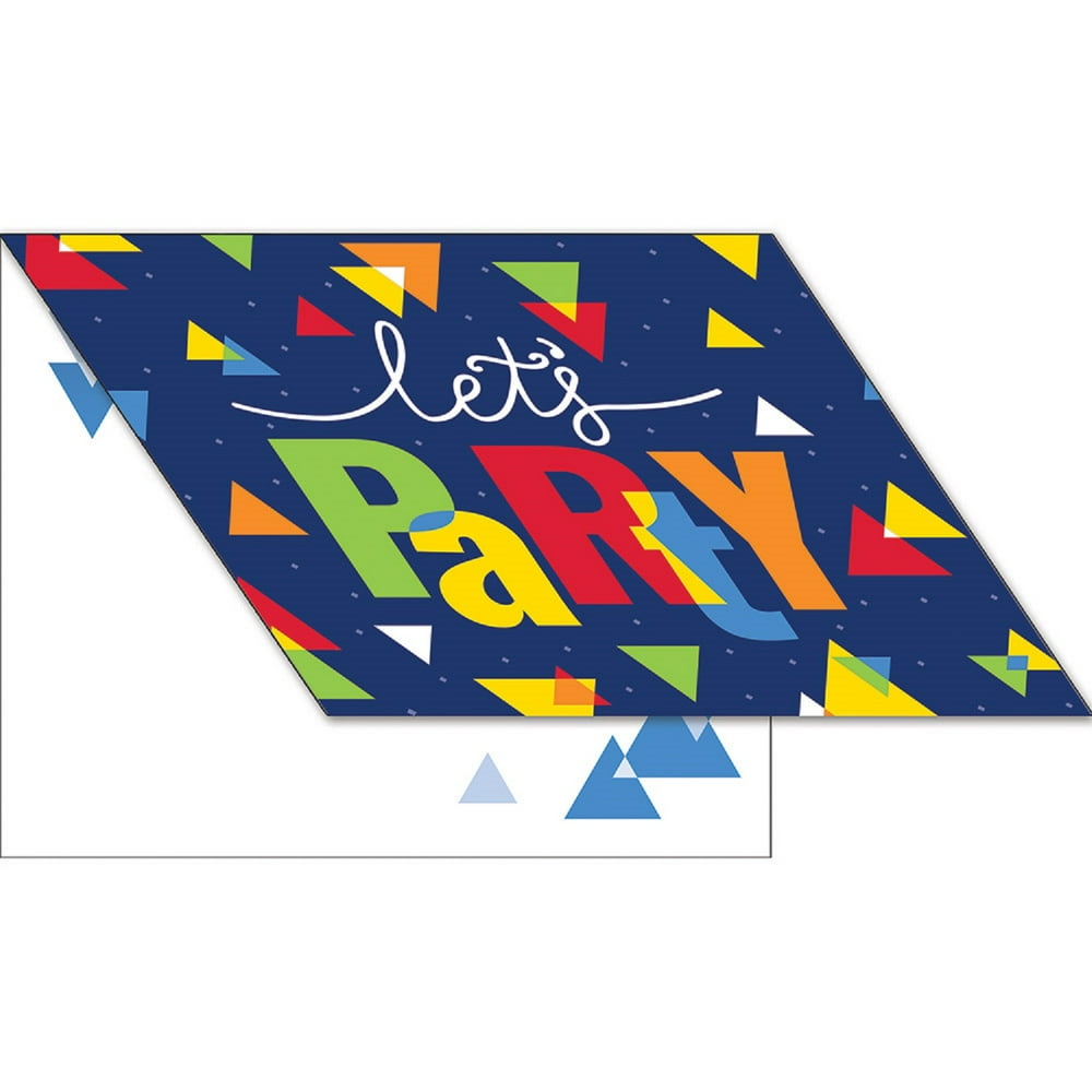 Club Pack of 48 Multicolored "Let's Party" Party Invitation Cards