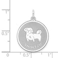 thumbnail image 3 of White Sterling Silver Charm Pendant 26 mm 19 Rhodium-Plated Shih Tzu Disc, 3 of 4