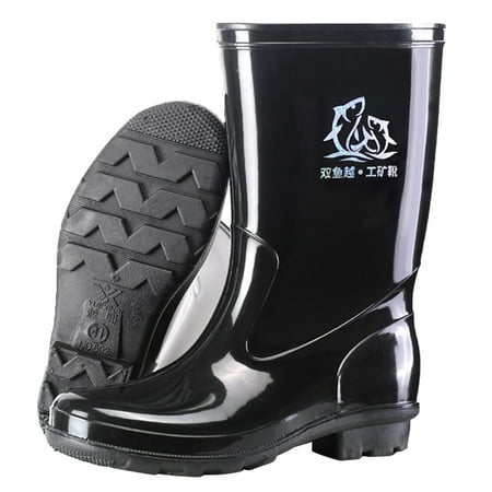 

Cathalem Wide Size Rubber Boots Men Mid Rain Boots Waterproof Rainboots Rubber Boots For Garden Man Rain Footwear Rain Shoes Shoes Black 9.5