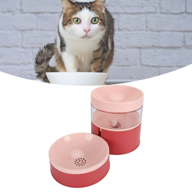 Distributeur d'Eau Double Bol pour Animaux, Distributeur de Nourriture et d'Eau pour Chiens à Double Bol, Distributeur de Nourriture et d'Eau pour Chiens avec Design de Cou, Distributeur d'Eau pour Animaux Anti-Basculement pour Chats et Chiens