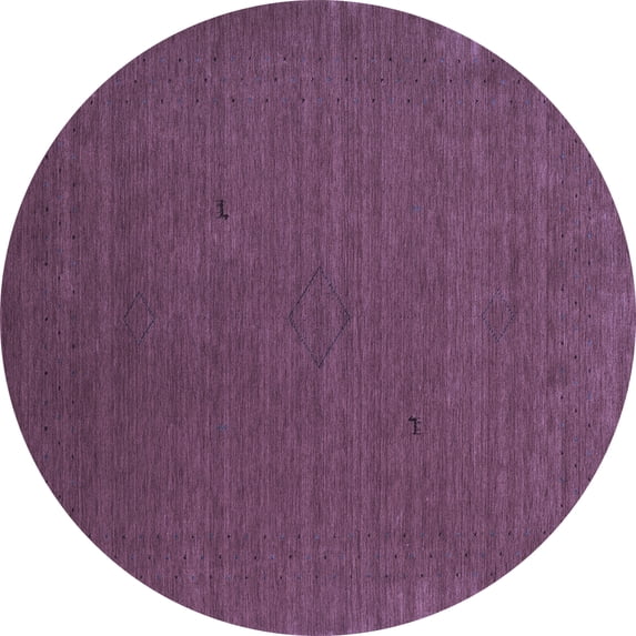 Ahgly Company Machine Washable Indoor Round Abstract Blue Contemporary Area Rugs, 8' Round
