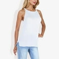 thumbnail image 3 of Women's Sleeveless Textured Knit Tank Top- Large, Gray, 3 of 7