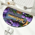 thumbnail image 4 of BiFandian Half Round Welcome Door Mat with Purple Flowers Printed, Non-Slip Washable Entrance Rugs, Vintage Rustic Semicircle Floor Mats for Indoor Outdoor Entrance Living Room Kitchen Decor, 4 of 6