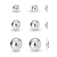 thumbnail image 5 of LeCalla Sterling Silver Ball Post Stud Earrings Set of 3 Pairs (3MM, 6MM, 8MM) for Women and Teens, 5 of 8